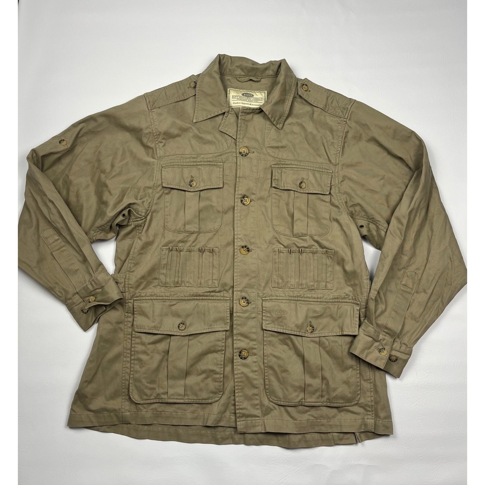 Boyt Harness Company Safari Field Jacket Mens L Beige Hunting Utility Coat